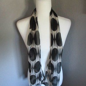 1970s sheer black ovals scarf